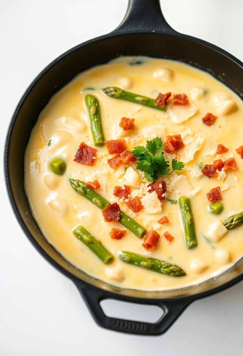 pasta dish with asparagus