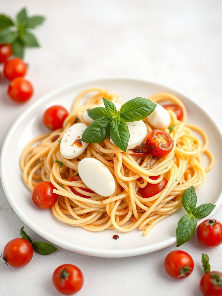 pasta with fresh mozzarella