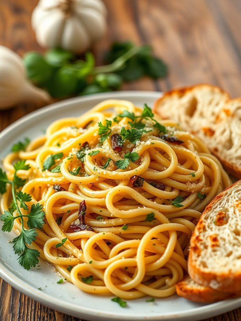 pasta with garlic herbs
