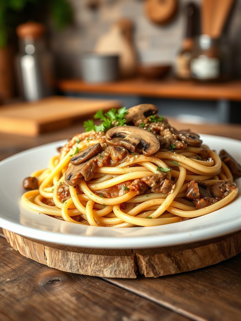 pasta with mushroom sauce