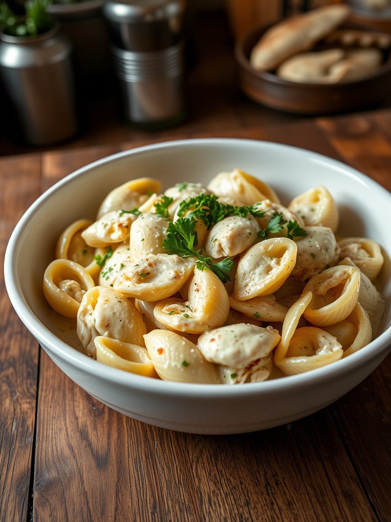 pasta with savory chicken