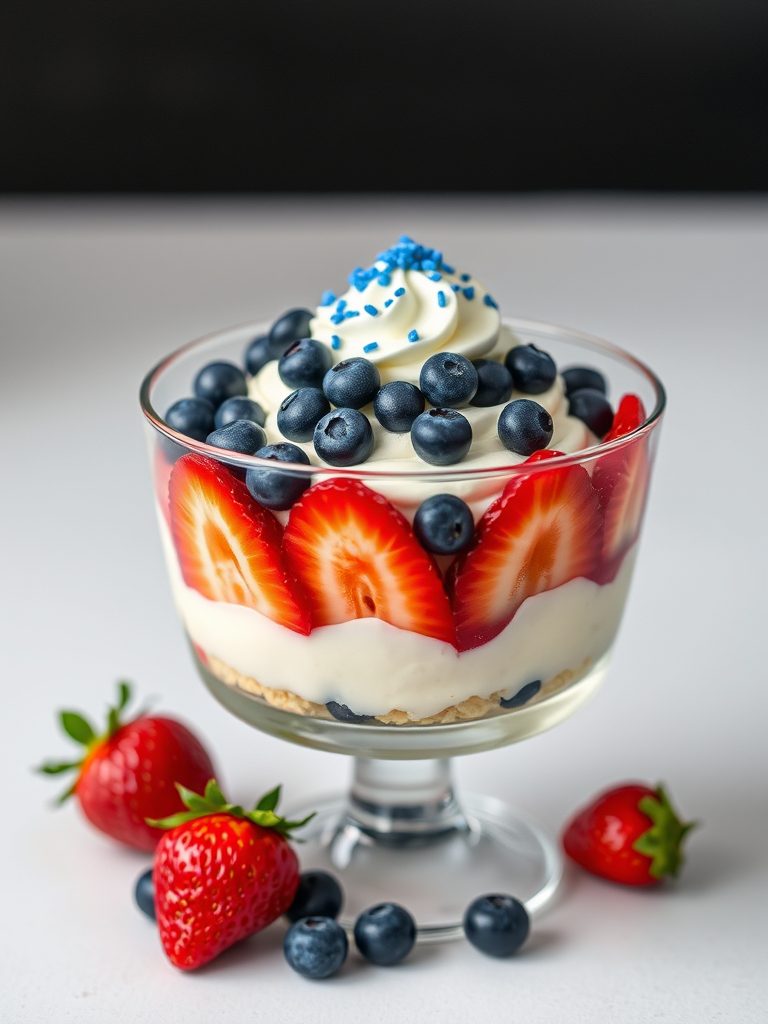 patriotic colorful dessert trifle
