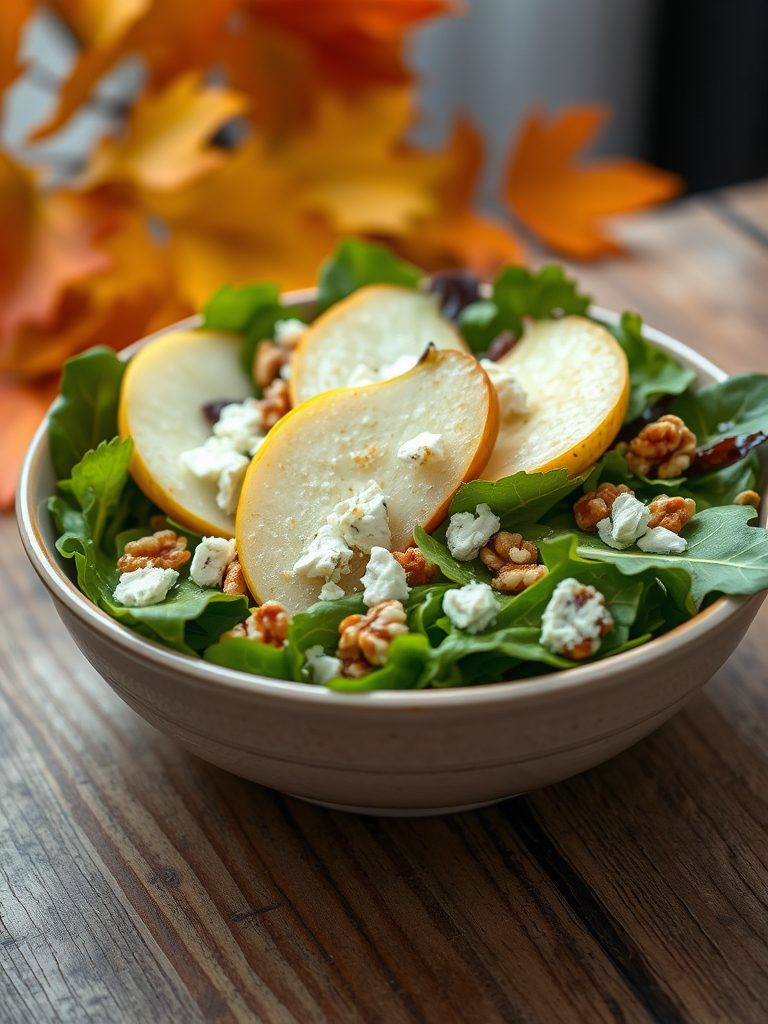 pear gorgonzola green salad