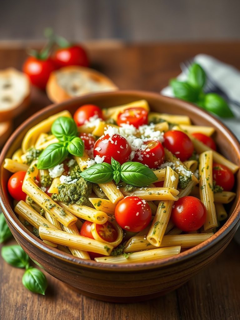 penne with pesto sauce