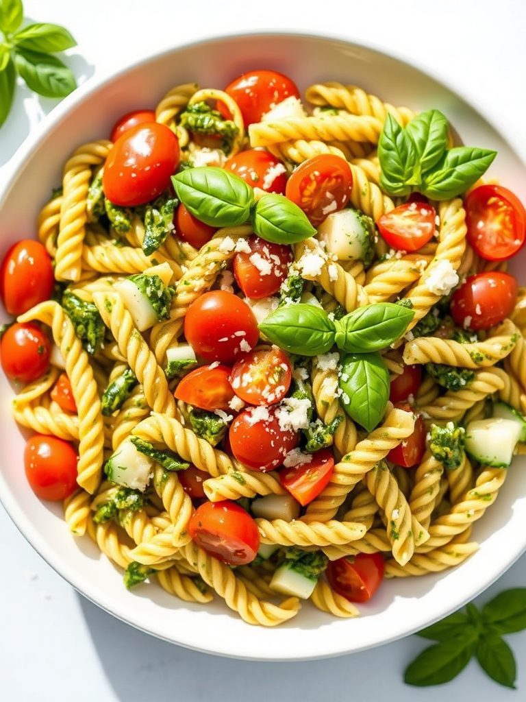 pesto vegetable pasta salad