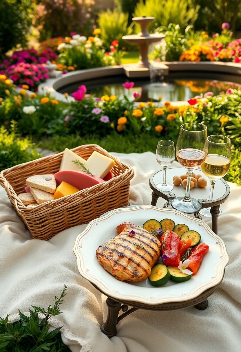 picnic amidst beautiful gardens