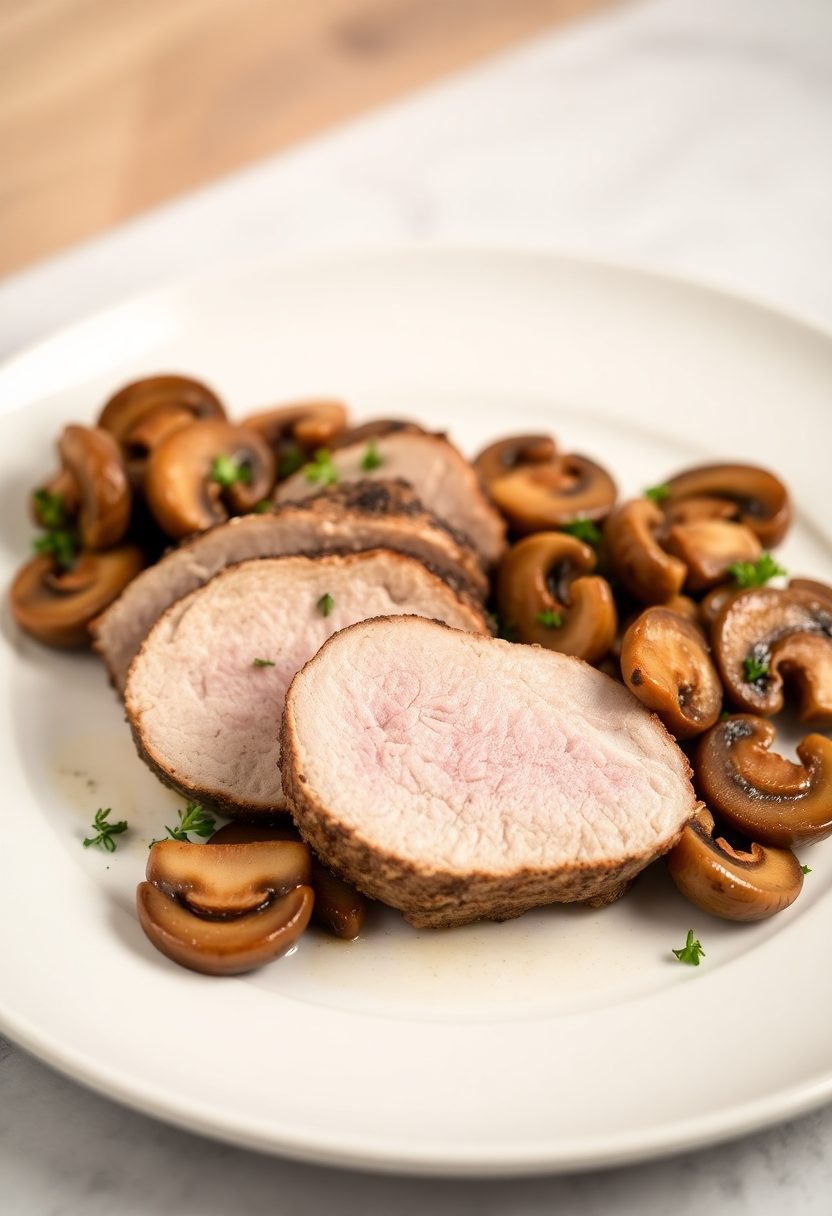 pork with mushrooms dish