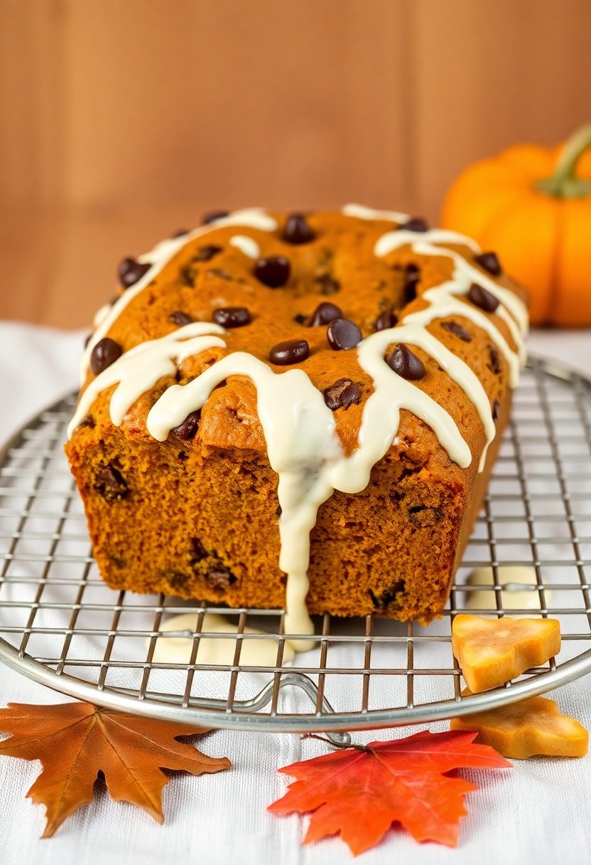 pumpkin bread with glaze