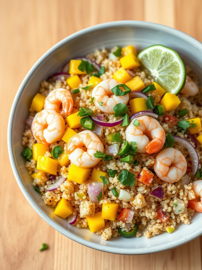 quinoa shrimp mango salad