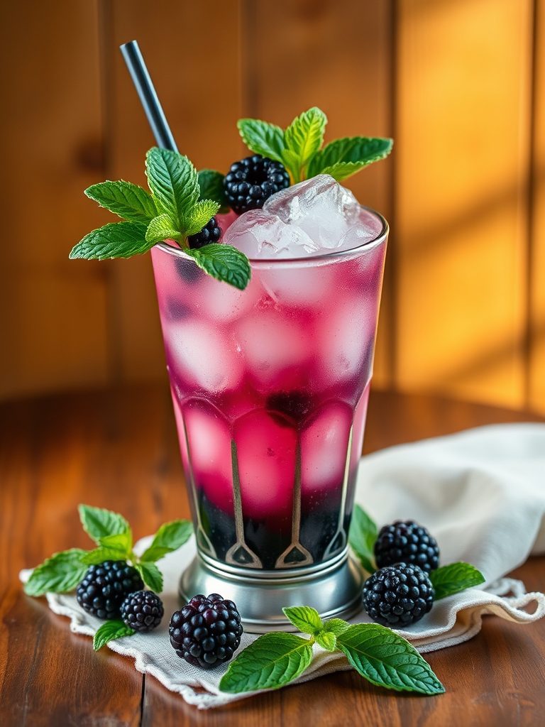 refreshing blackberry cocktail drink