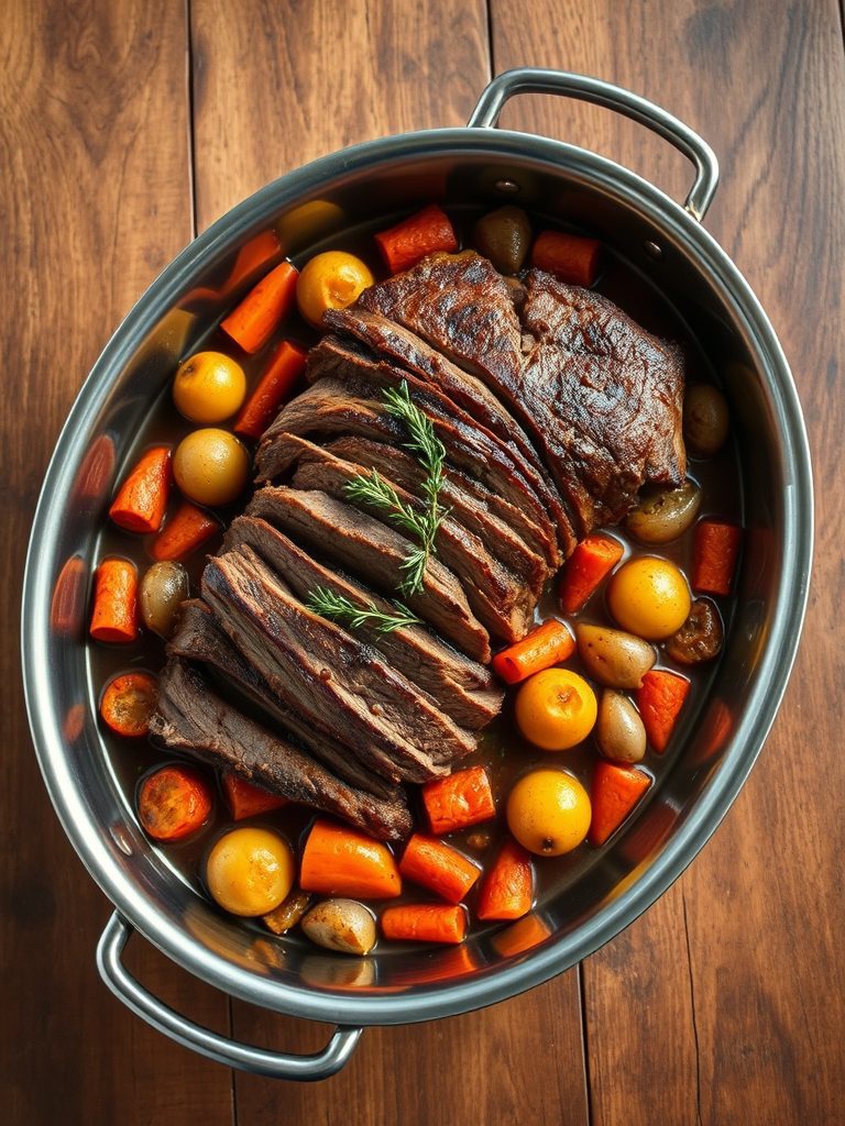 roasted brisket with vegetables
