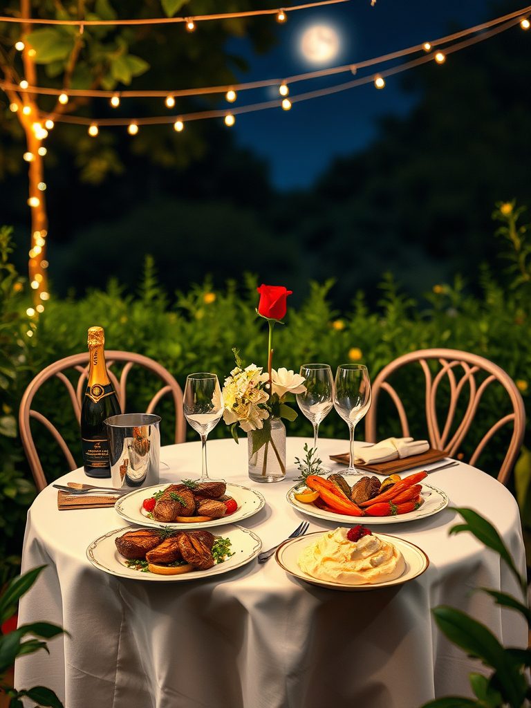 romantic outdoor dining experience