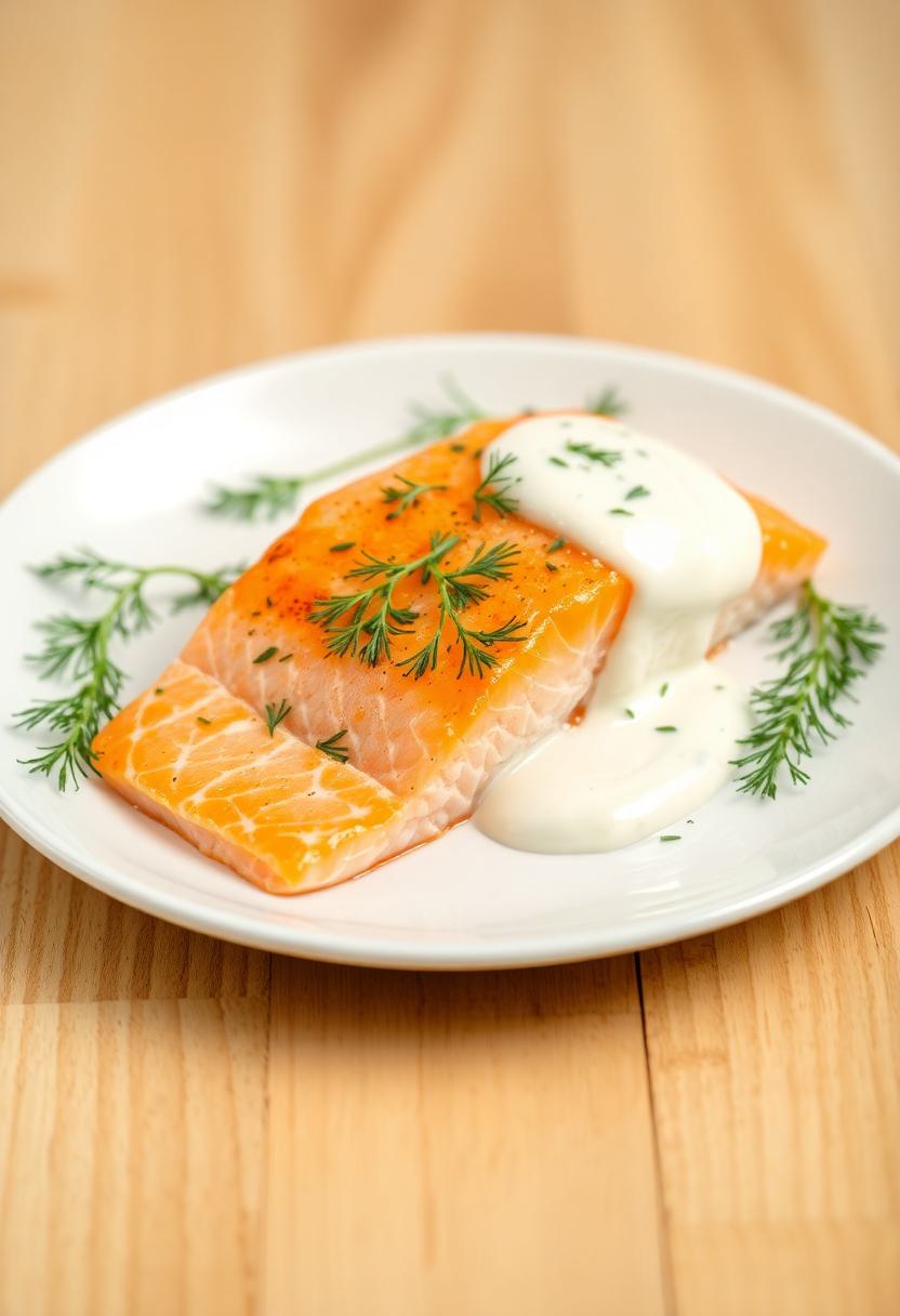 salmon cooked with dill