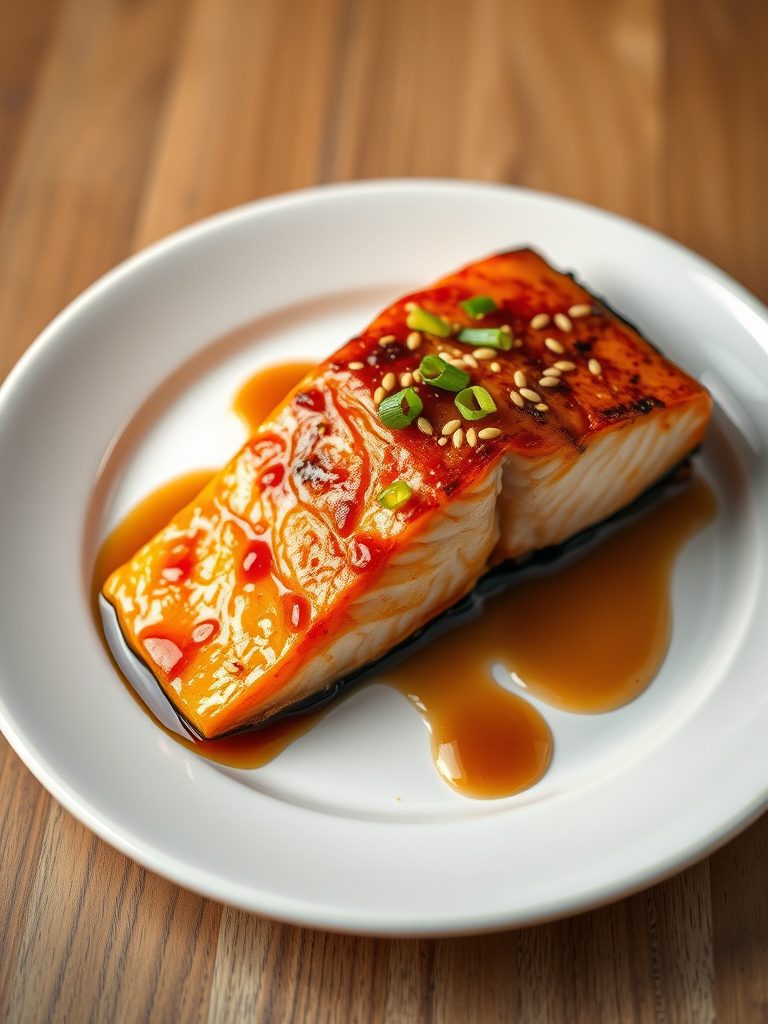 salmon cooked with glaze