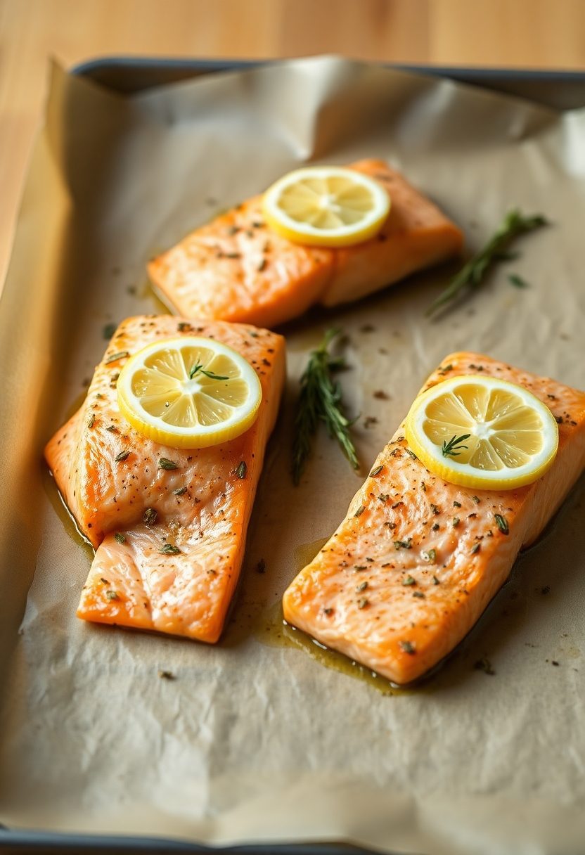salmon cooked with herbs