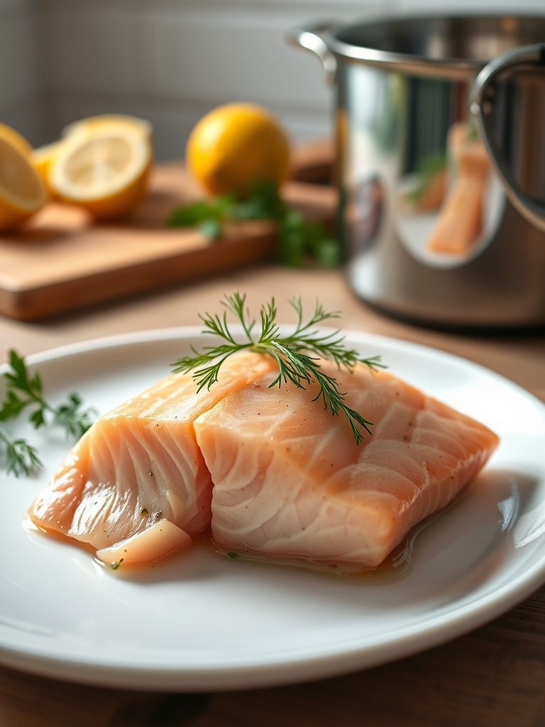 salmon cooked with herbs