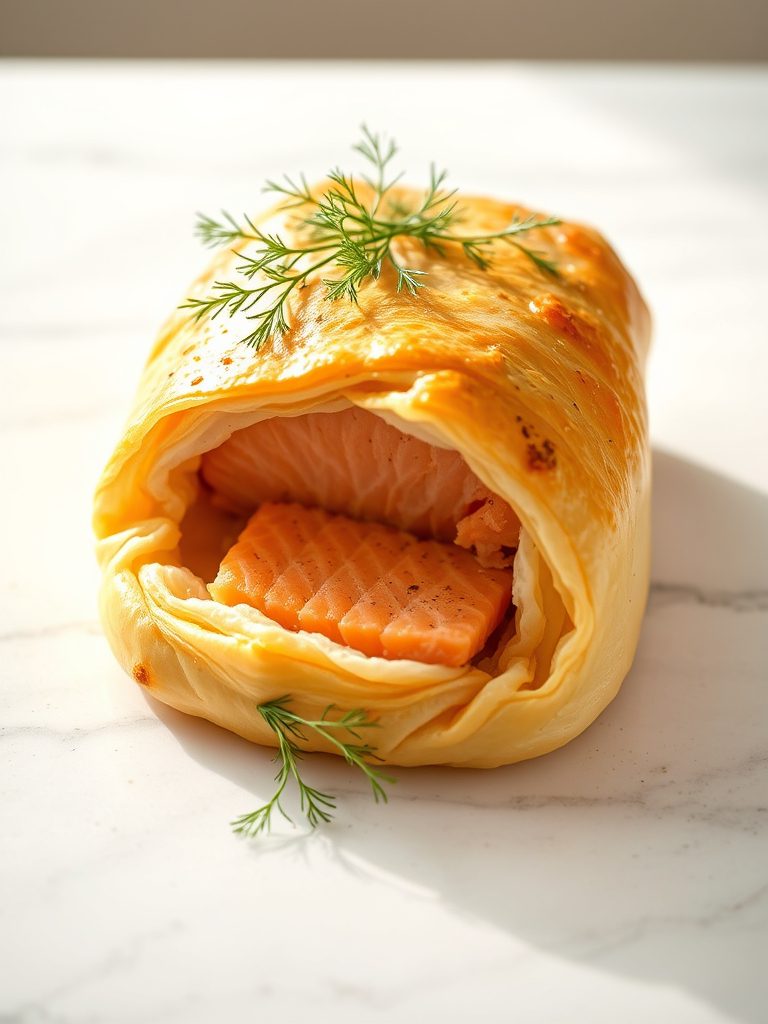 salmon in puff pastry