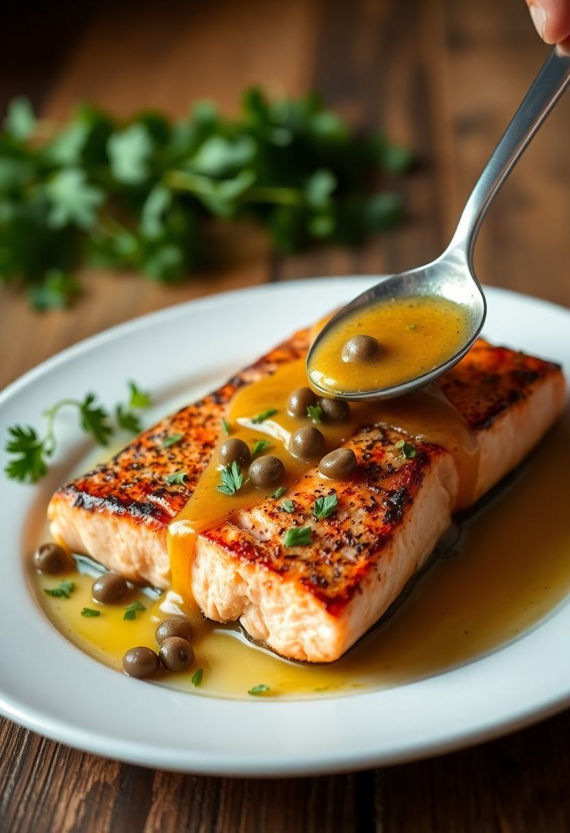 salmon with browned capers