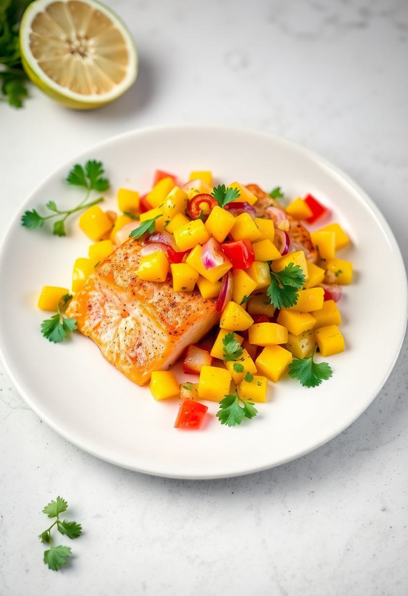 salmon with mango salsa