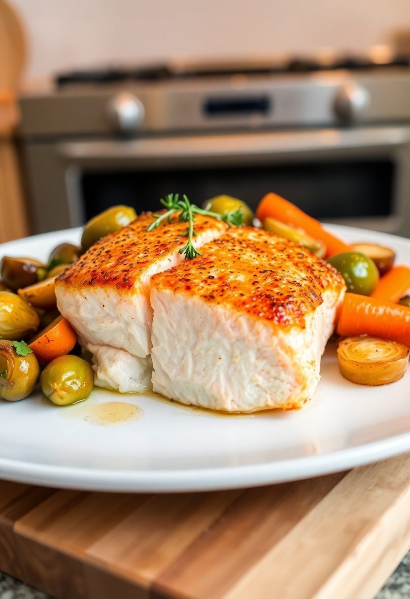 salmon with roasted vegetables