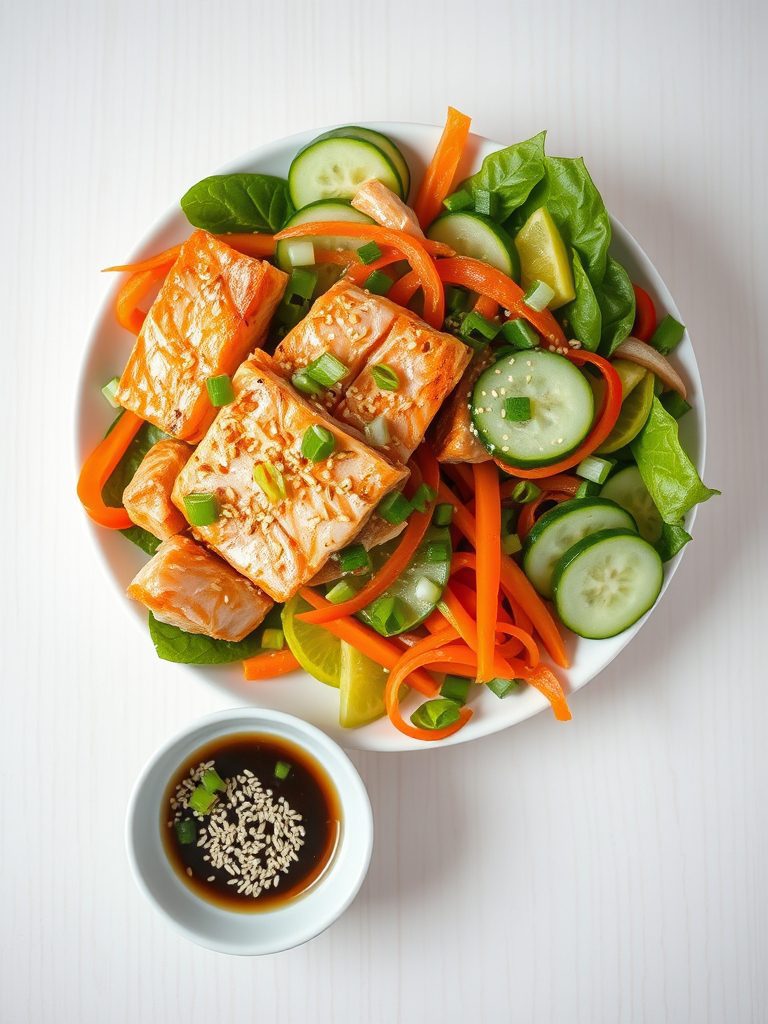 salmon with soy dressing