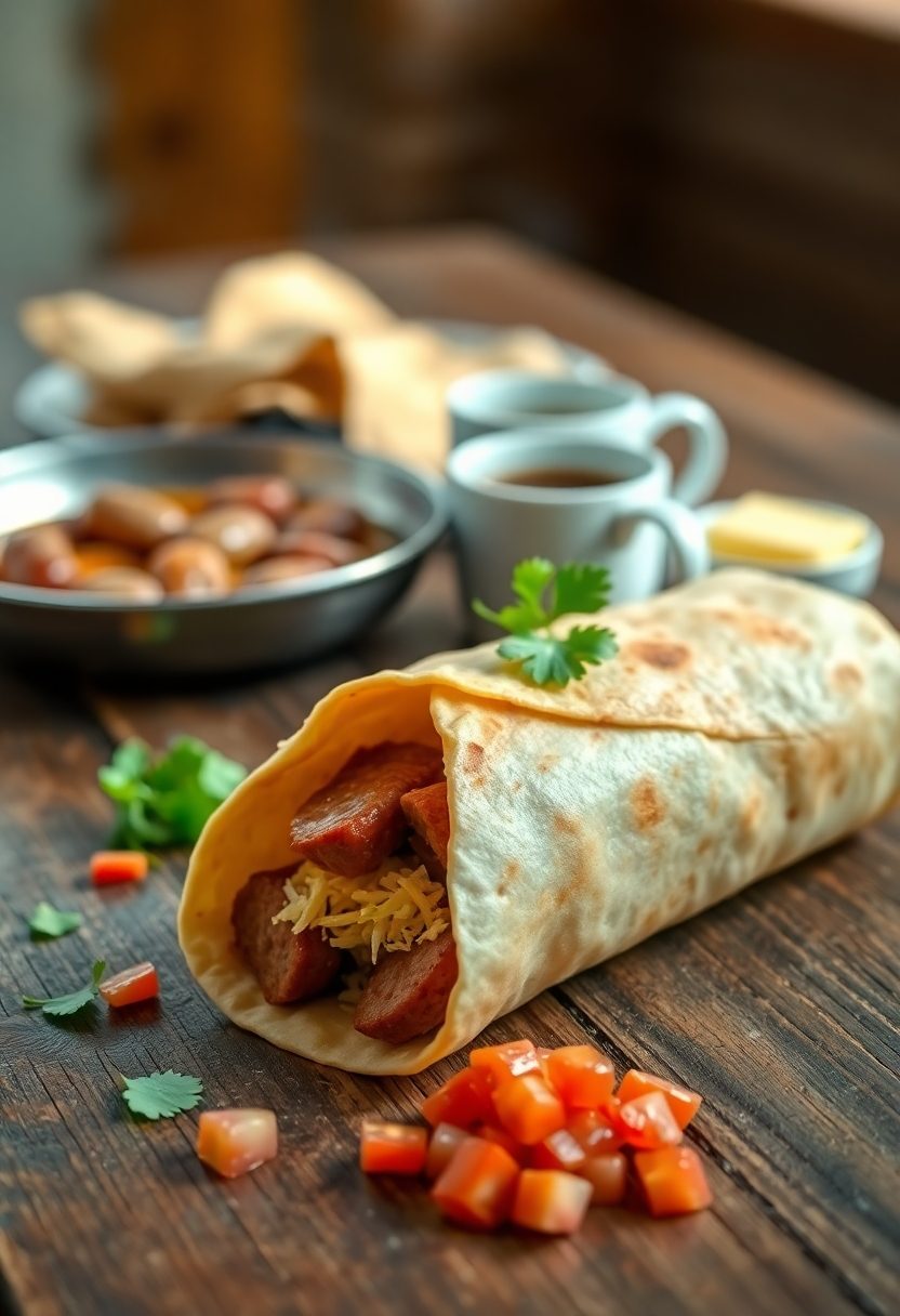 sausage and cheese burritos