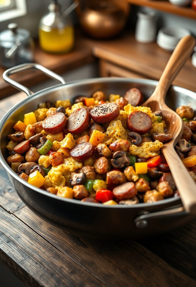 sausage and mushroom skillet