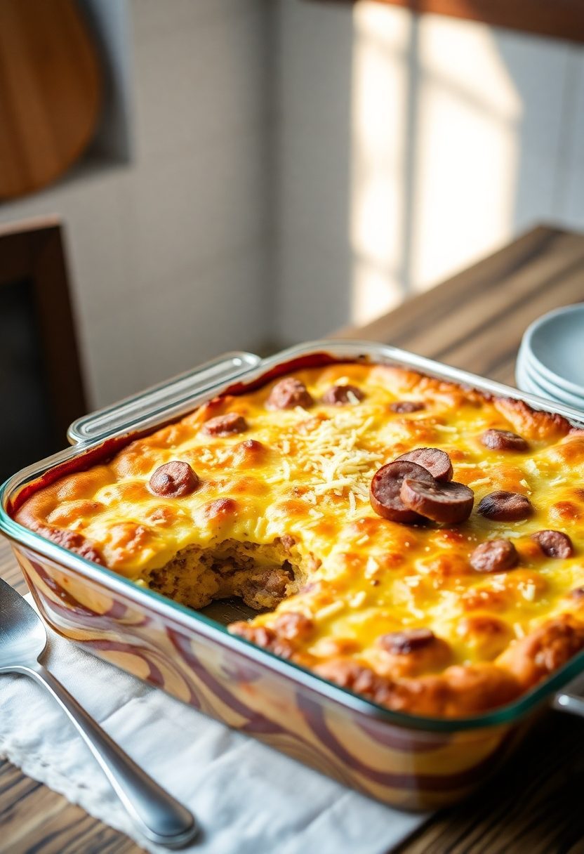 sausage breakfast layered dish