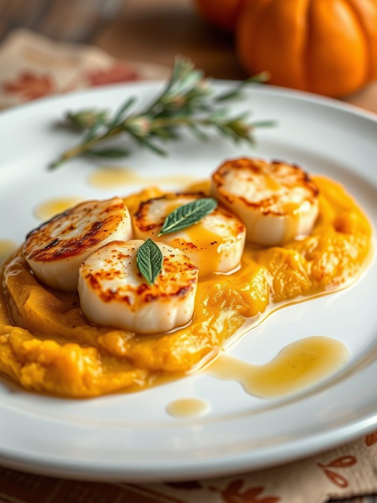 scallops with fall squash