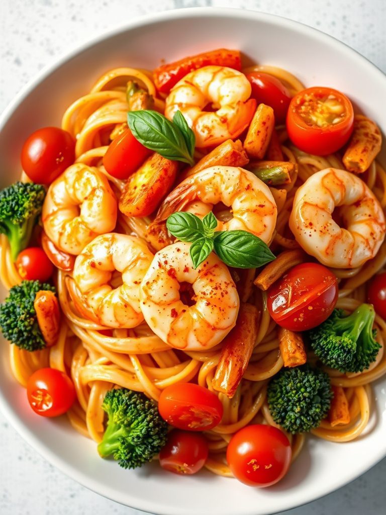 shrimp and vegetable pasta