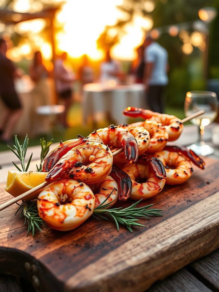 shrimp cooked on skewers