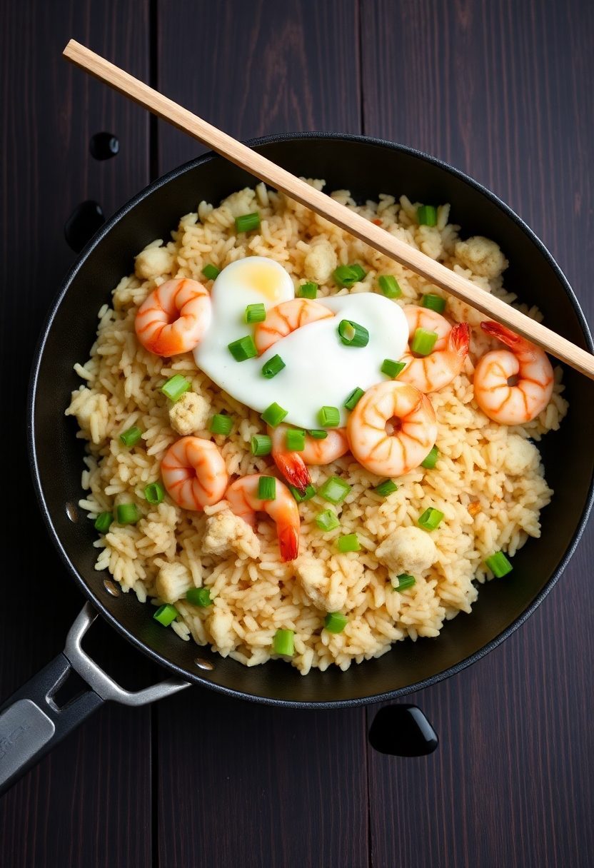 shrimp fried cauliflower dish