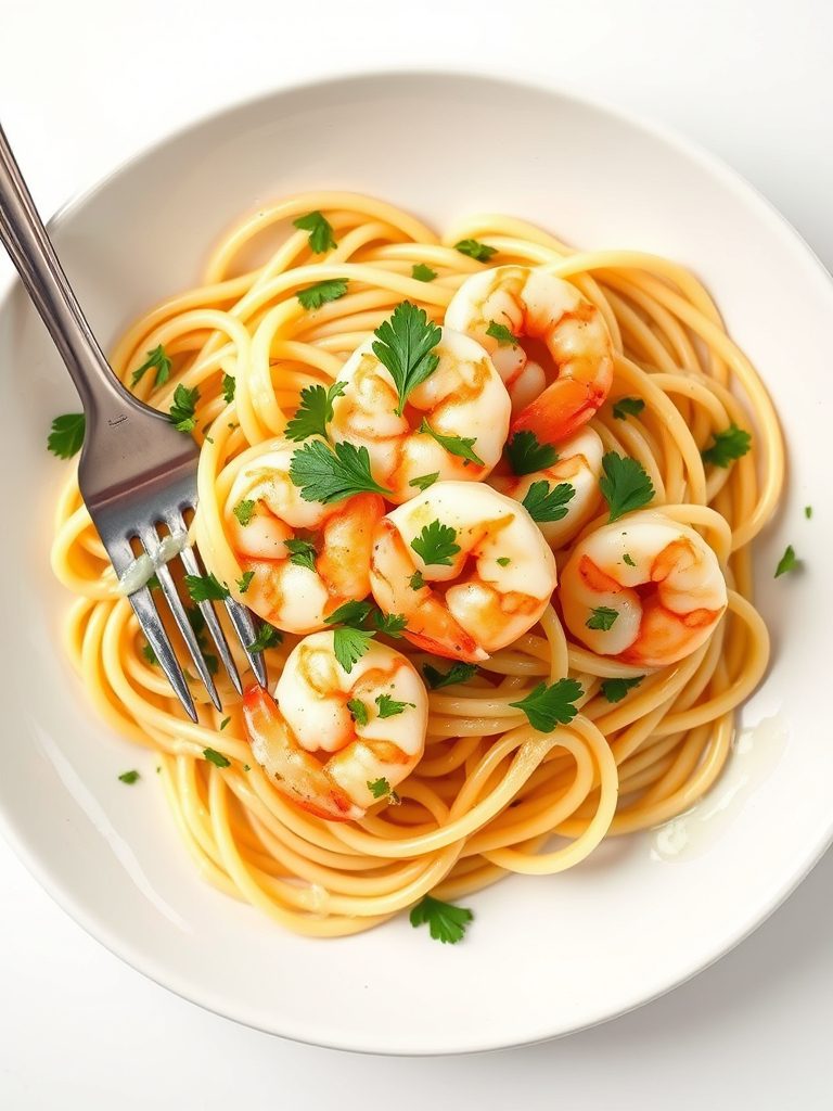 shrimp with garlic pasta