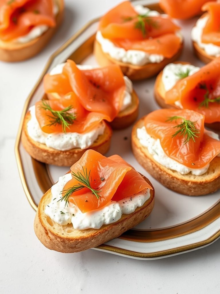 smoked salmon appetizer dish