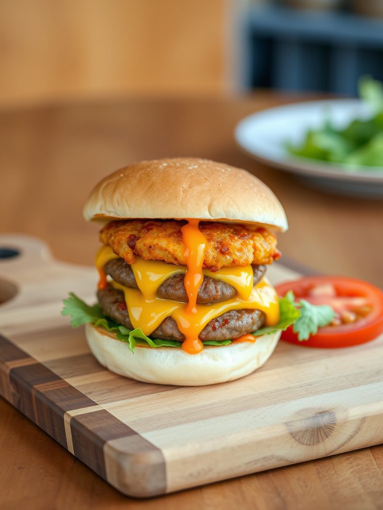 spicy cheese burger delight