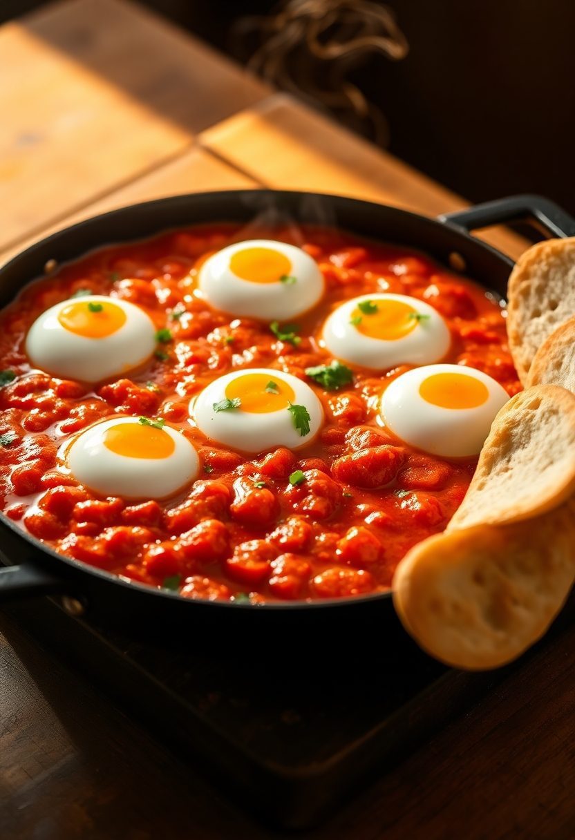 spicy eggs in sauce