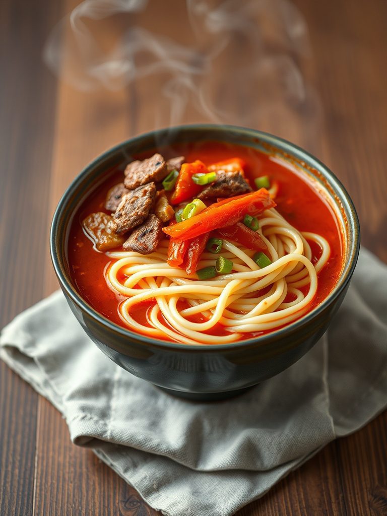 spicy korean noodle soup