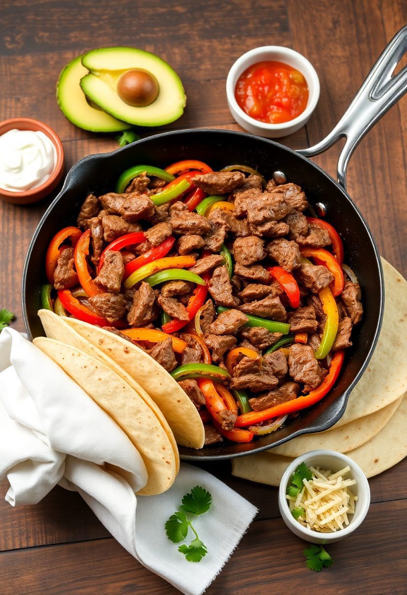spicy mexican beef strips