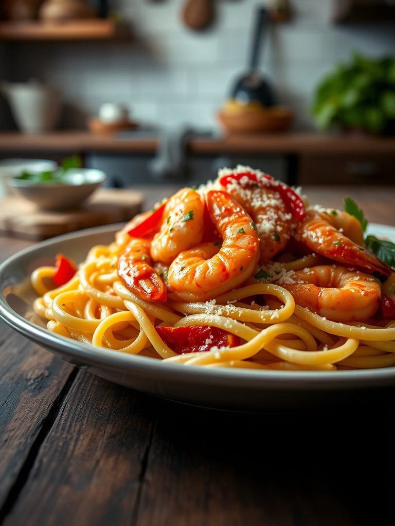 spicy seafood pasta dish