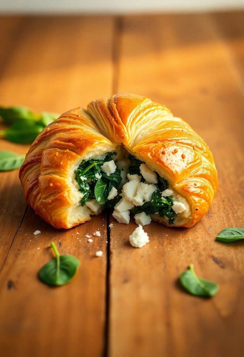 spinach and feta croissants