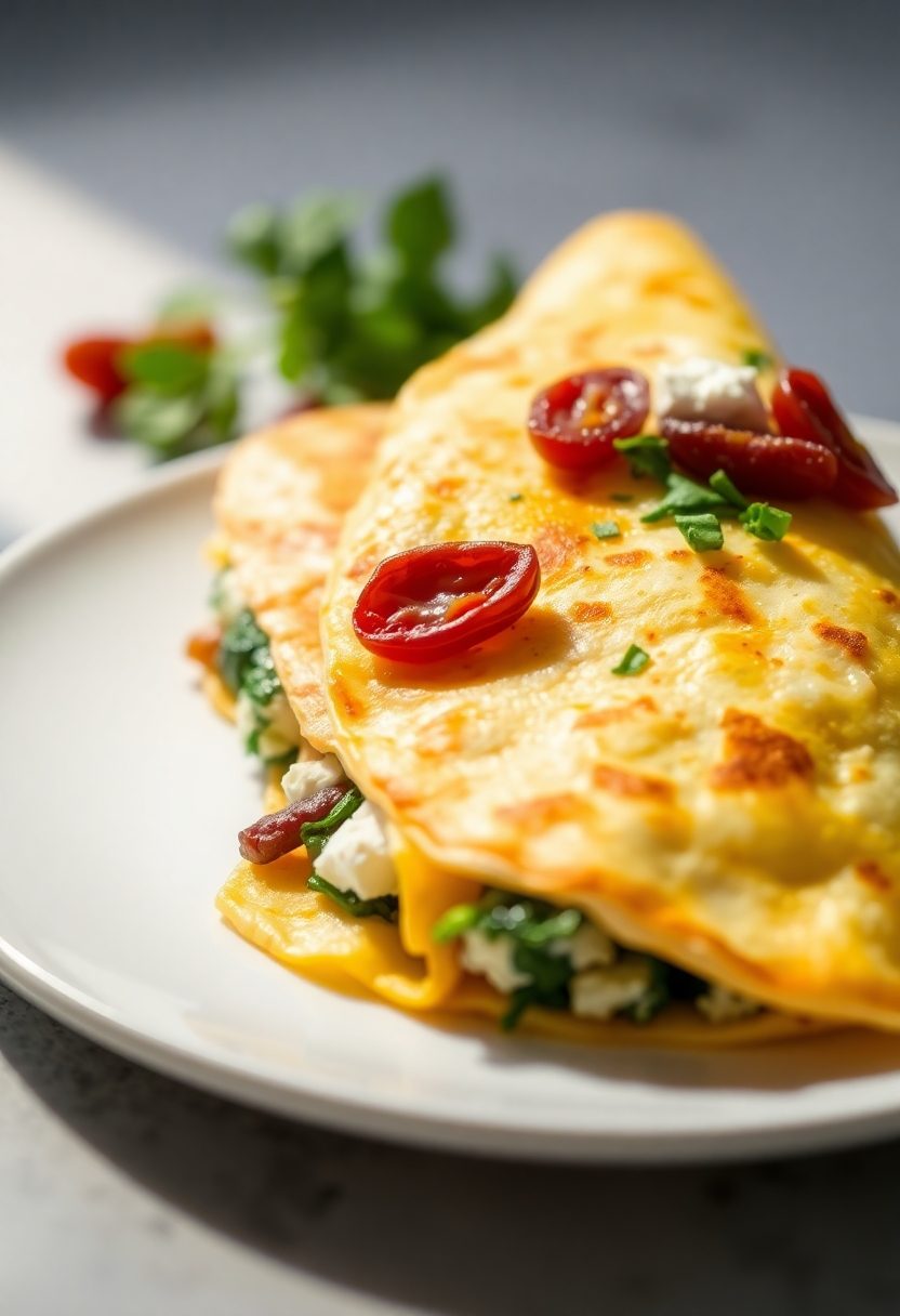 spinach and feta omelette