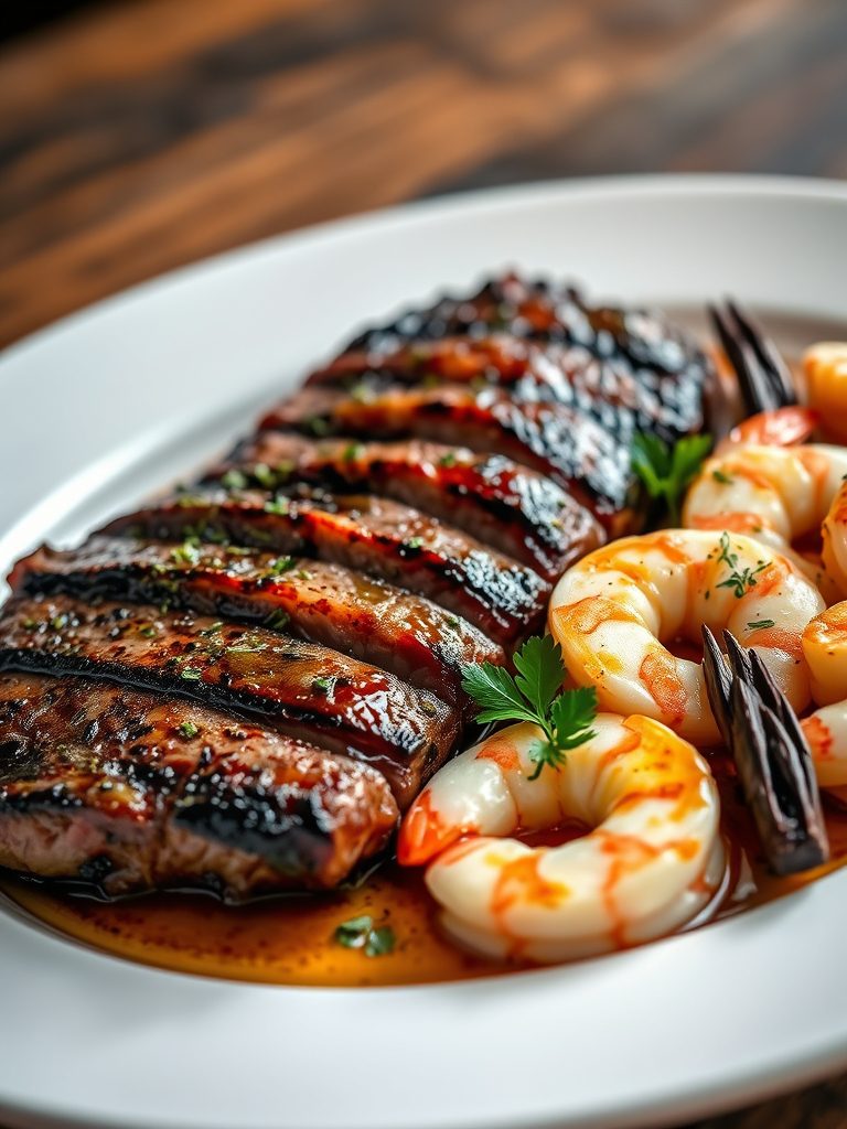 steak and shrimp dish