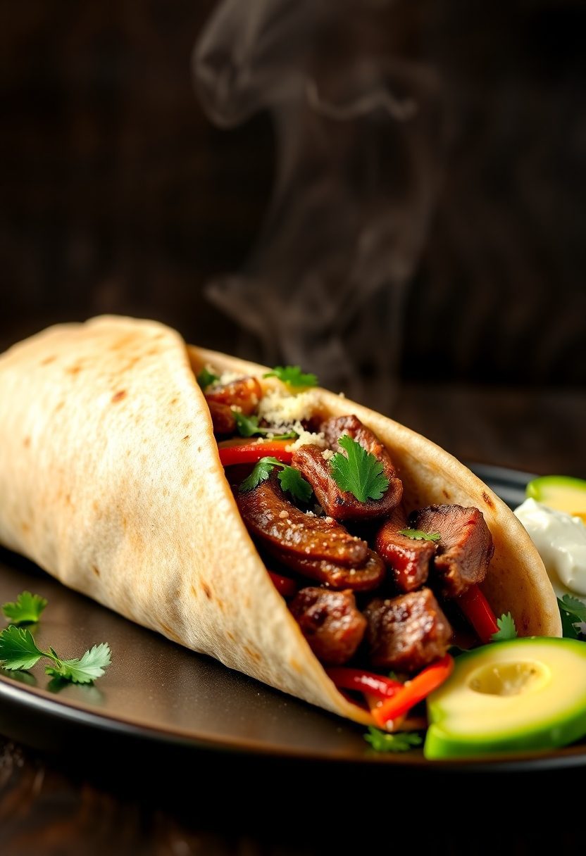 steak cooked with peppers