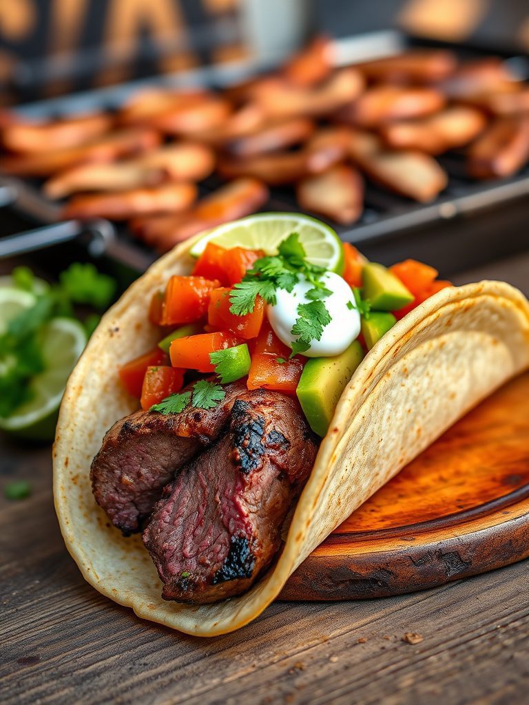 steak served in tacos