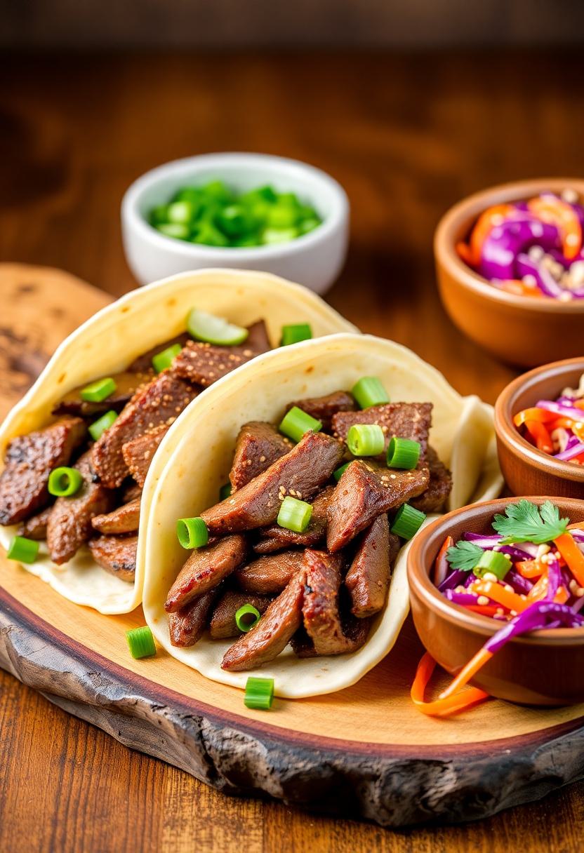 steak tacos korean style
