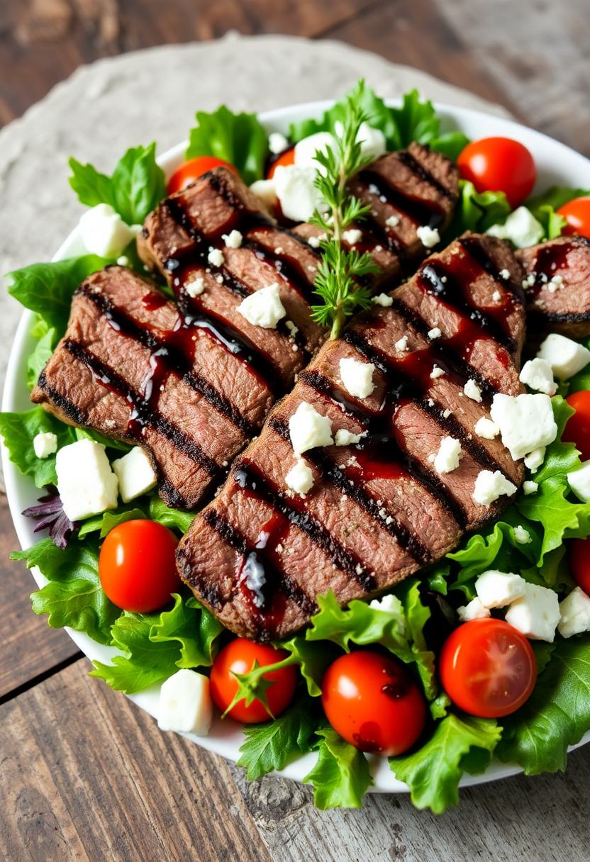 steak with balsamic dressing