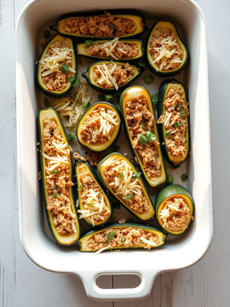 stuffed summer squash boats