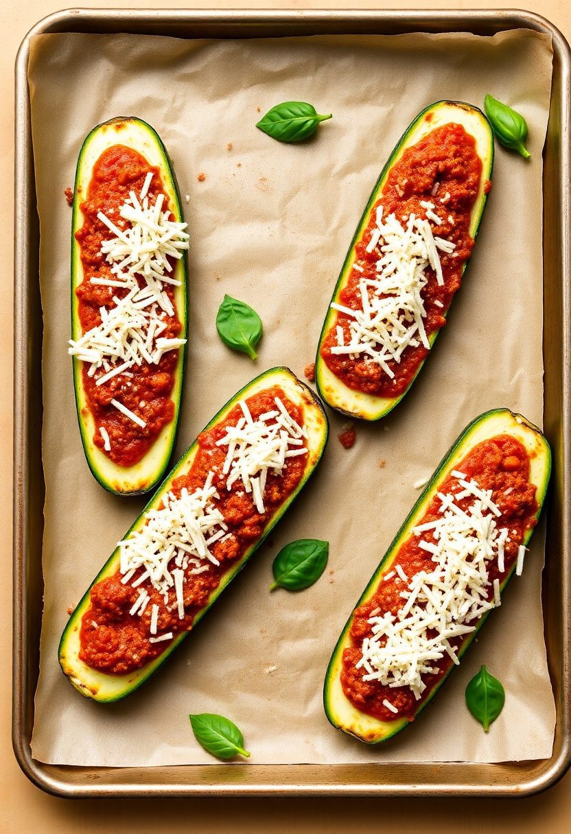 stuffed zucchini with cheese