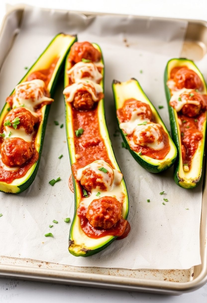 stuffed zucchini with meatballs