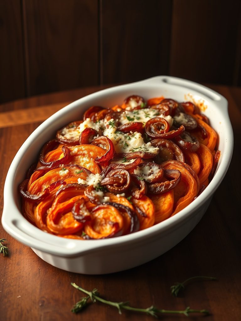 sweet potatoes with onions